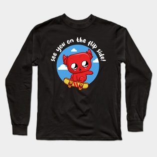 Skakeboarding devil (on dark colors) Long Sleeve T-Shirt